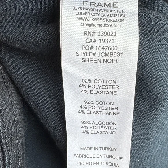 Frame High Rise Jetset Black Mini Boot Jeans - Picture 3 of 5